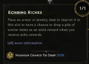 last epoch echoing riches node effect description